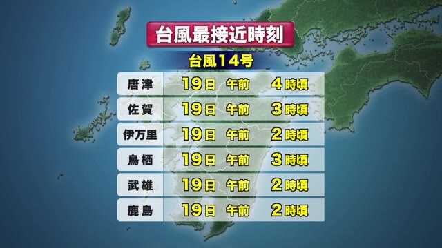台風14号 17日夜にも強風域に入る可能性 3連休に九州上陸のおそれ【佐賀県】