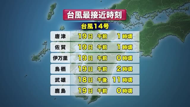 台風14号 18日から19日にかけて最接近か 17日かもめ運休など【佐賀県】