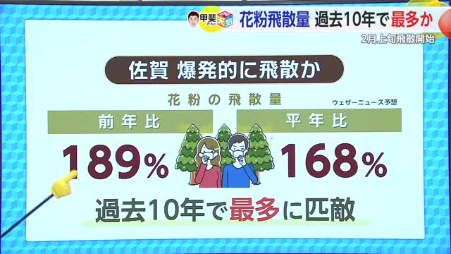 「花粉の飛散傾向」を解説 今シーズンは過去10年で最多か【佐賀県】