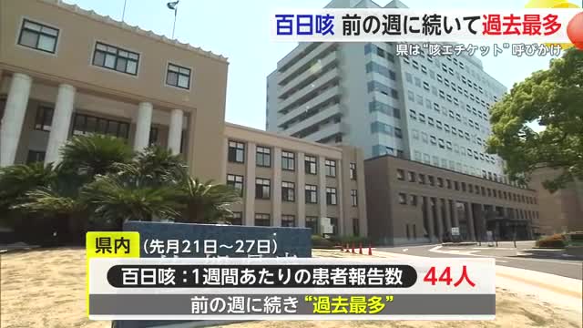 百日咳の患者数 前週に続き過去最多に【佐賀県】