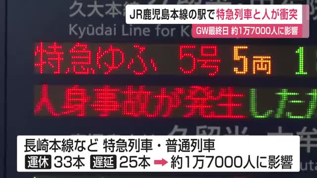 特急列車と人が衝突 ゴールデンウィーク最終日に33本が運休するなど約1万7000人に影響【佐賀県】