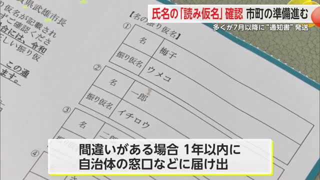 「振り仮名が異なる場合は必ず届けを」戸籍の氏名 読み仮名確認始まる【佐賀県】