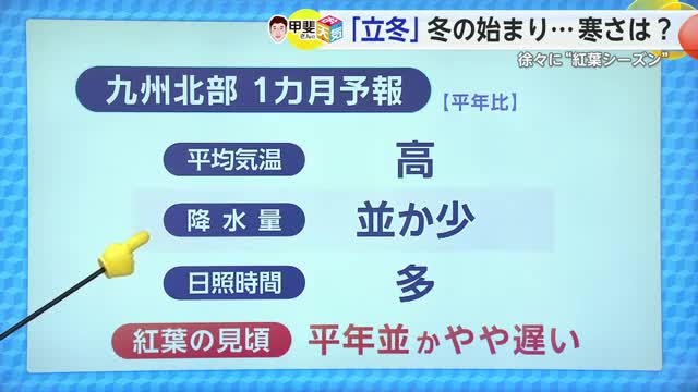 7日は二十四節気の「立冬」冬の始まり 今年の冬の寒さなどはどうなる？【佐賀県】