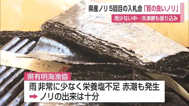 佐賀県産ノリ 5回目の入札会で約7900万枚出品 雨少なく赤潮も「質の良いノリ」　【佐賀県】
