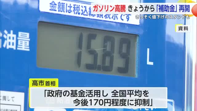 今日のガソリン価格は？補助金再開で段階的に下がっていく見込み【佐賀県】