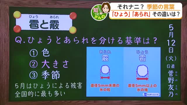 5月はひょう被害が最多 九州北部では13日明け方にかけて注意が必要【佐賀県】