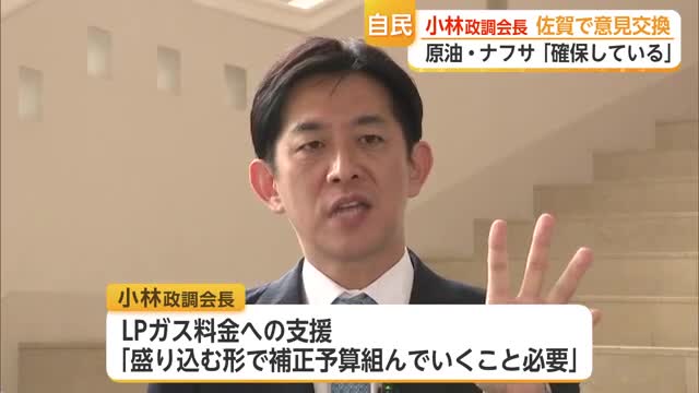 「ナフサは年越し分まで確保している」自民・小林政調会長　佐賀県で意見交換